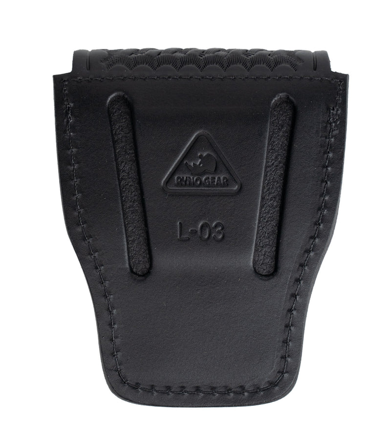 Ryno Gear Basket Weave Genuine Leather Handcuff Holder with Nickel Snap